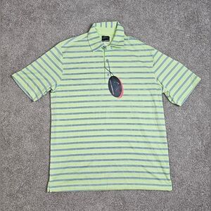 Nwt Polo Greg Norman Striped Green Blue Golf Shirt Men’s Small